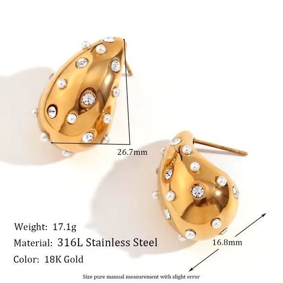 18K Gold Plated Earrings - Gold Jewelry - Picture 8 of 8